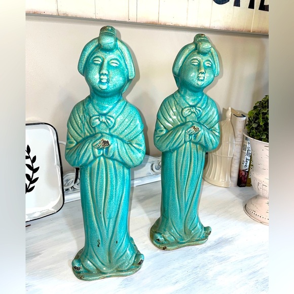 Tall Buddha distressed beautiful teal - Picture 1 of 8